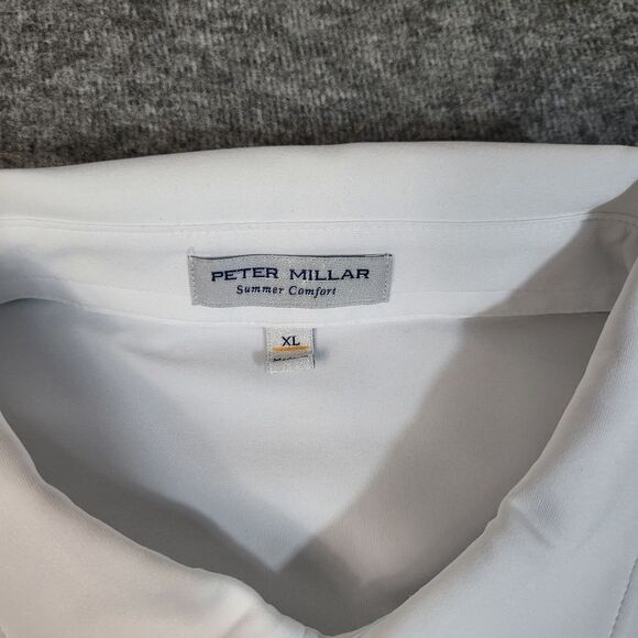 Peter Millar Summer Comfort Men's Xl Golf Polo Shirt White Legacy Athletic Club - Picture 3 of 9